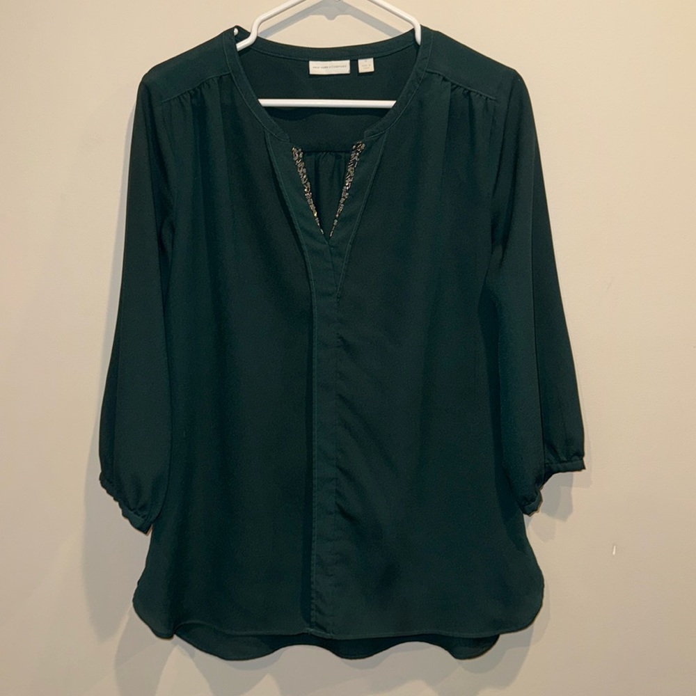 New York & Company - Medium Emerald Green Blouse